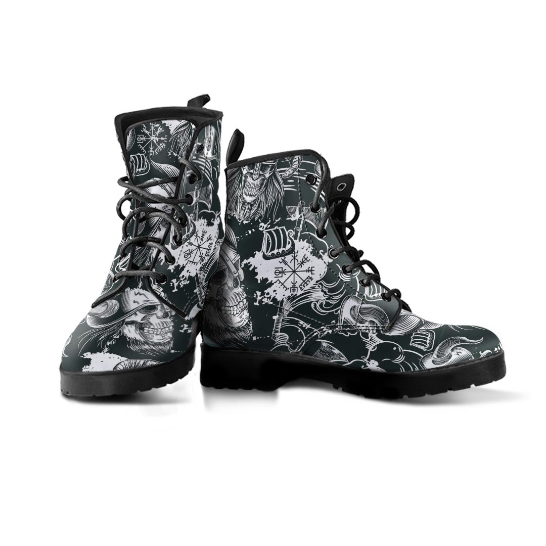 Viking Skull Men's Boots-grizzshop