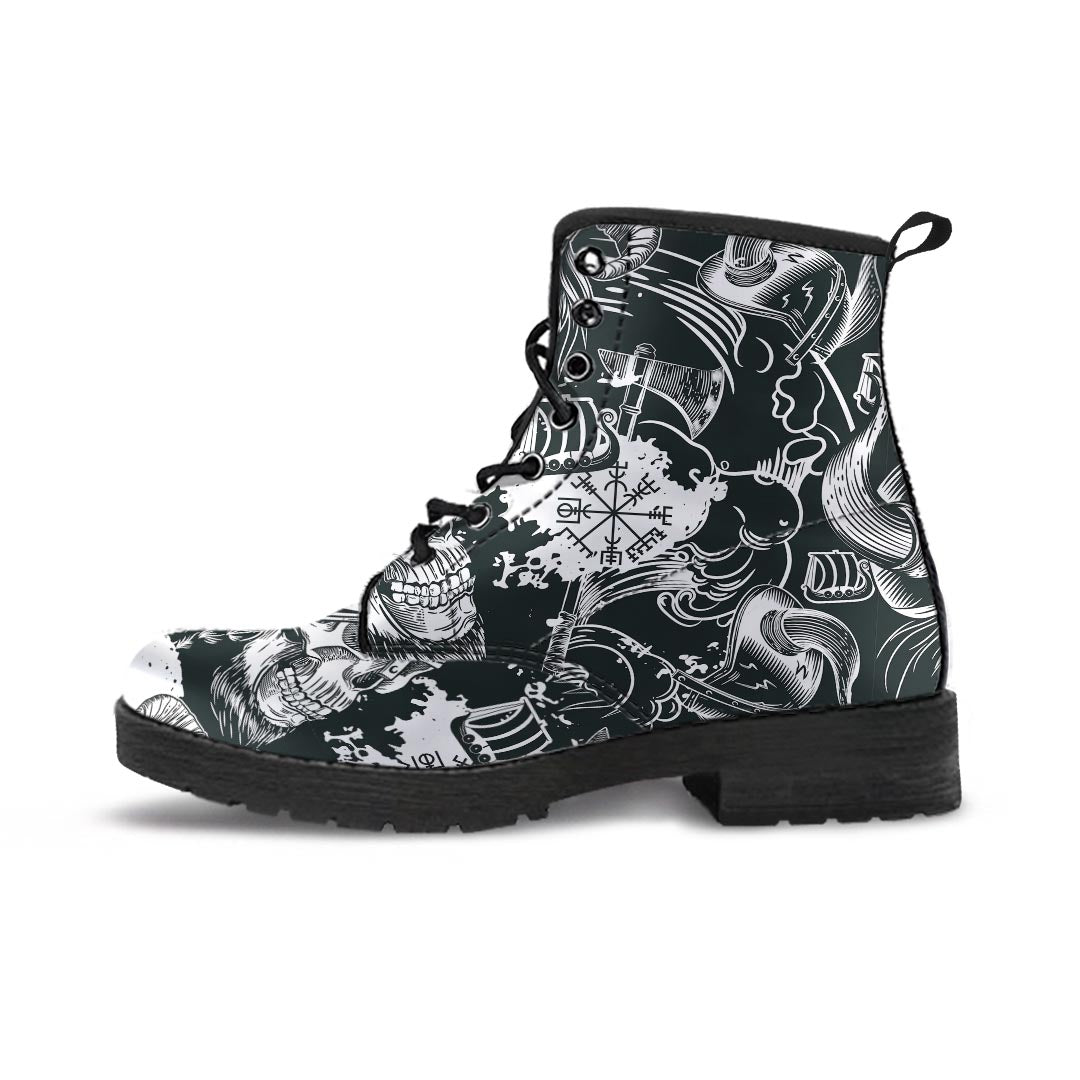 Viking Skull Men's Boots-grizzshop