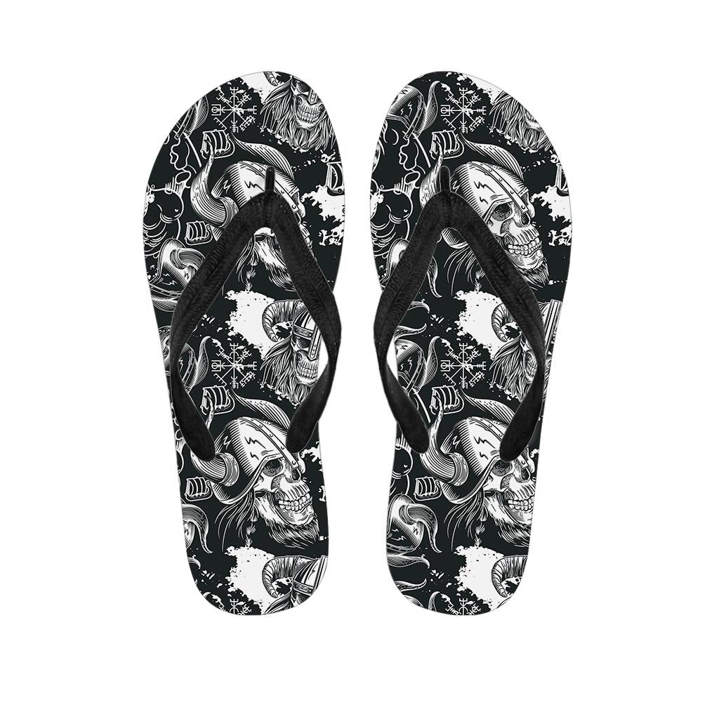 Viking Skull Men's Flip Flops-grizzshop