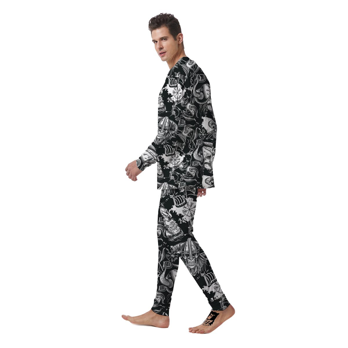 Viking Skull Men's Pajamas-grizzshop