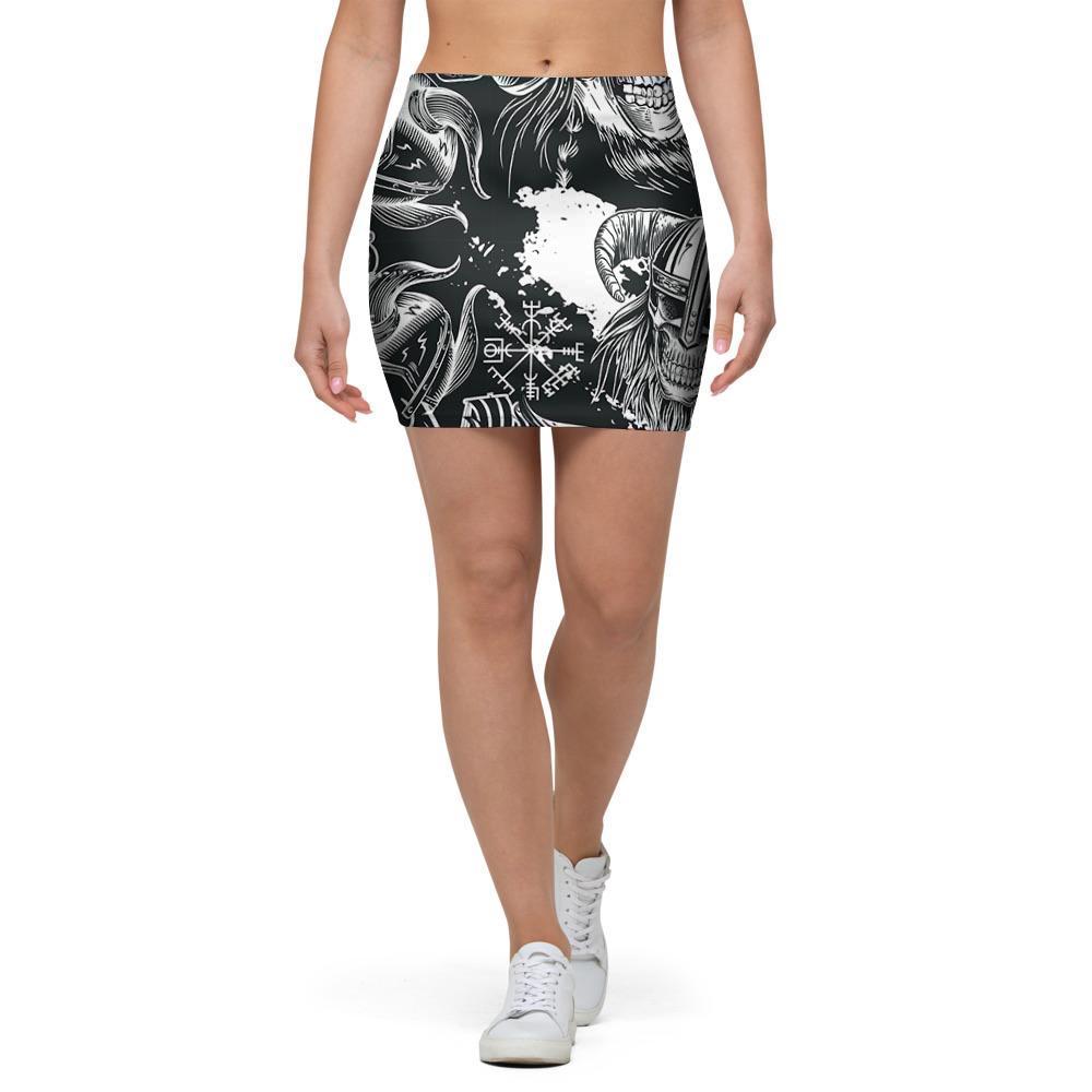 Viking Skull Mini Skirt-grizzshop