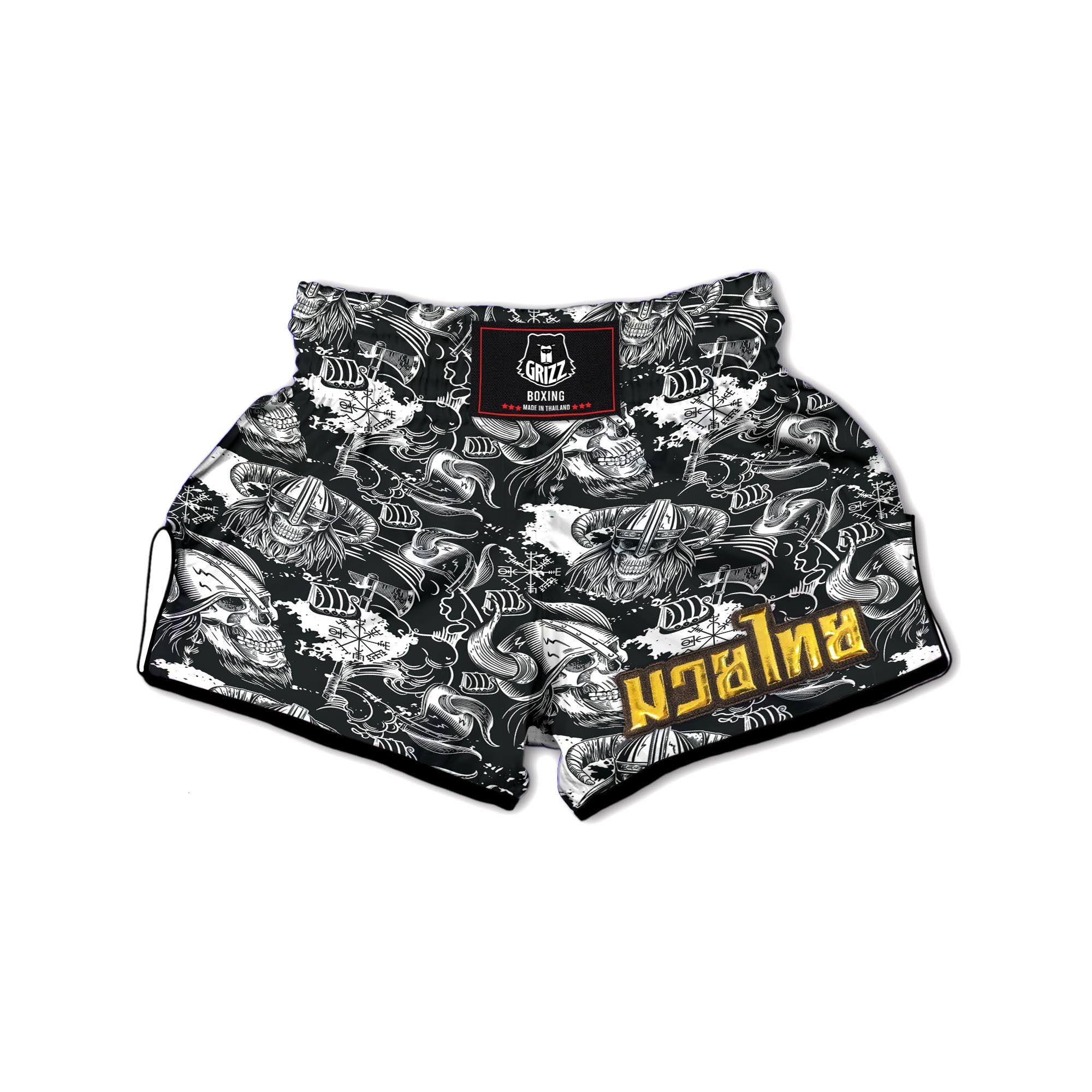 Viking Skull Muay Thai Boxing Shorts-grizzshop