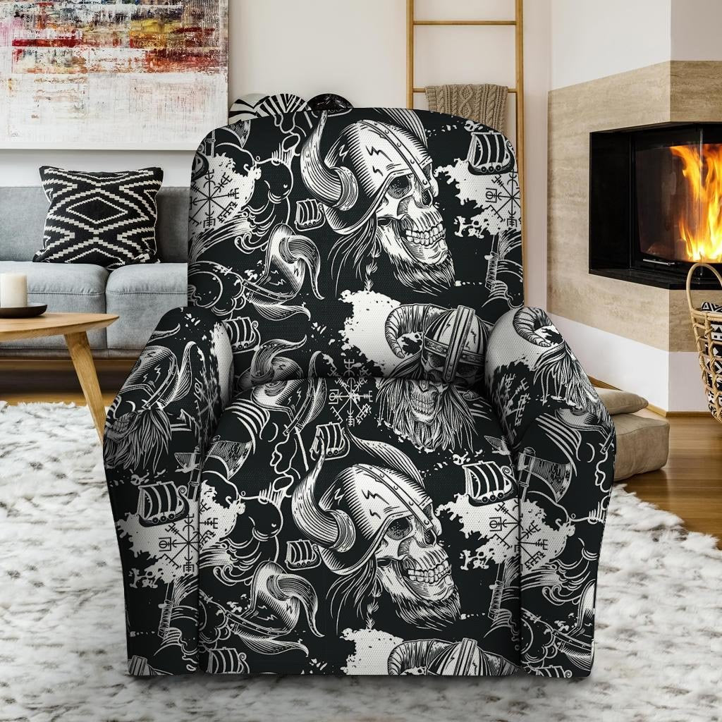 Viking Skull Recliner Cover-grizzshop