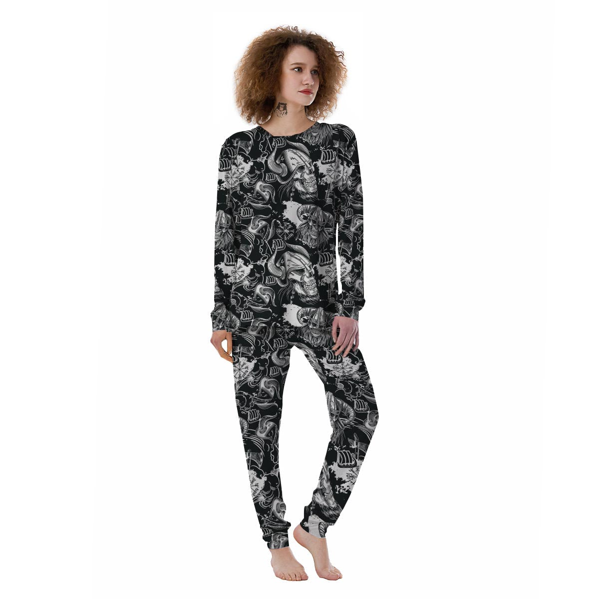 Viking Skull Women's Pajamas-grizzshop