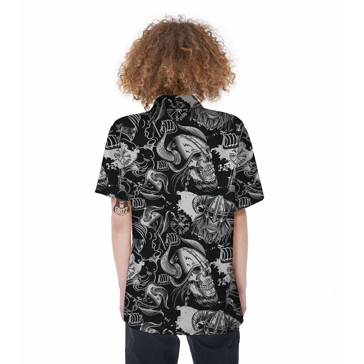 Viking Skull Women's Short Sleeve Shirts-grizzshop
