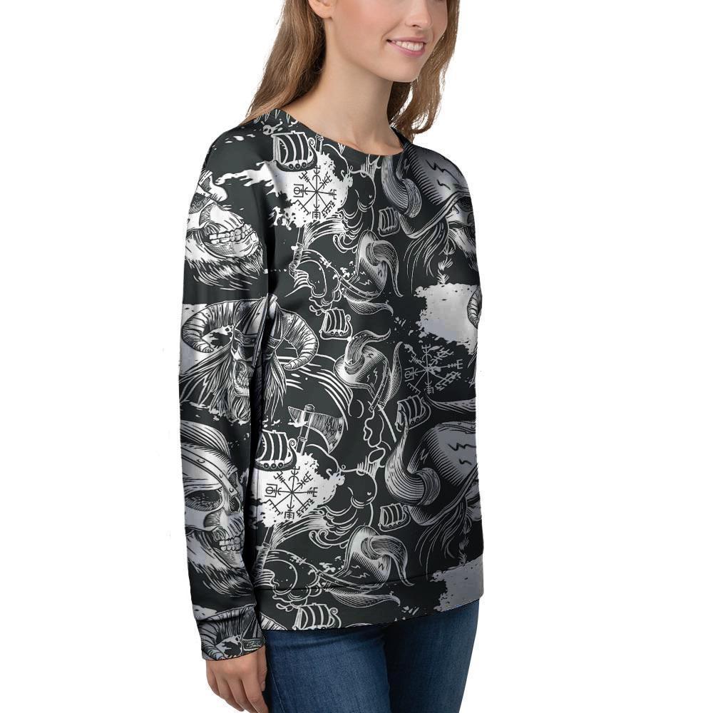 Viking Skull Women's Sweatshirt-grizzshop