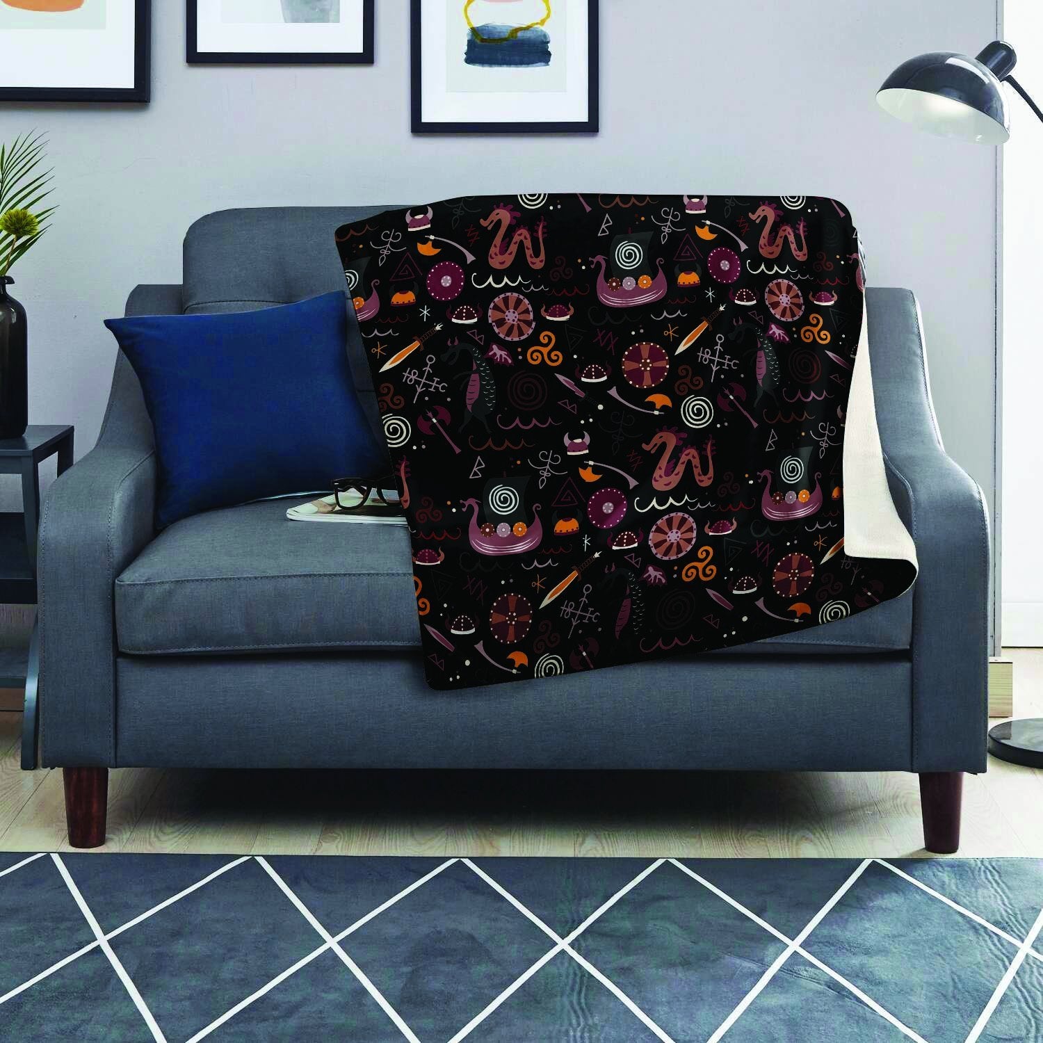 Viking Valhalla Cartoon Blanket-grizzshop