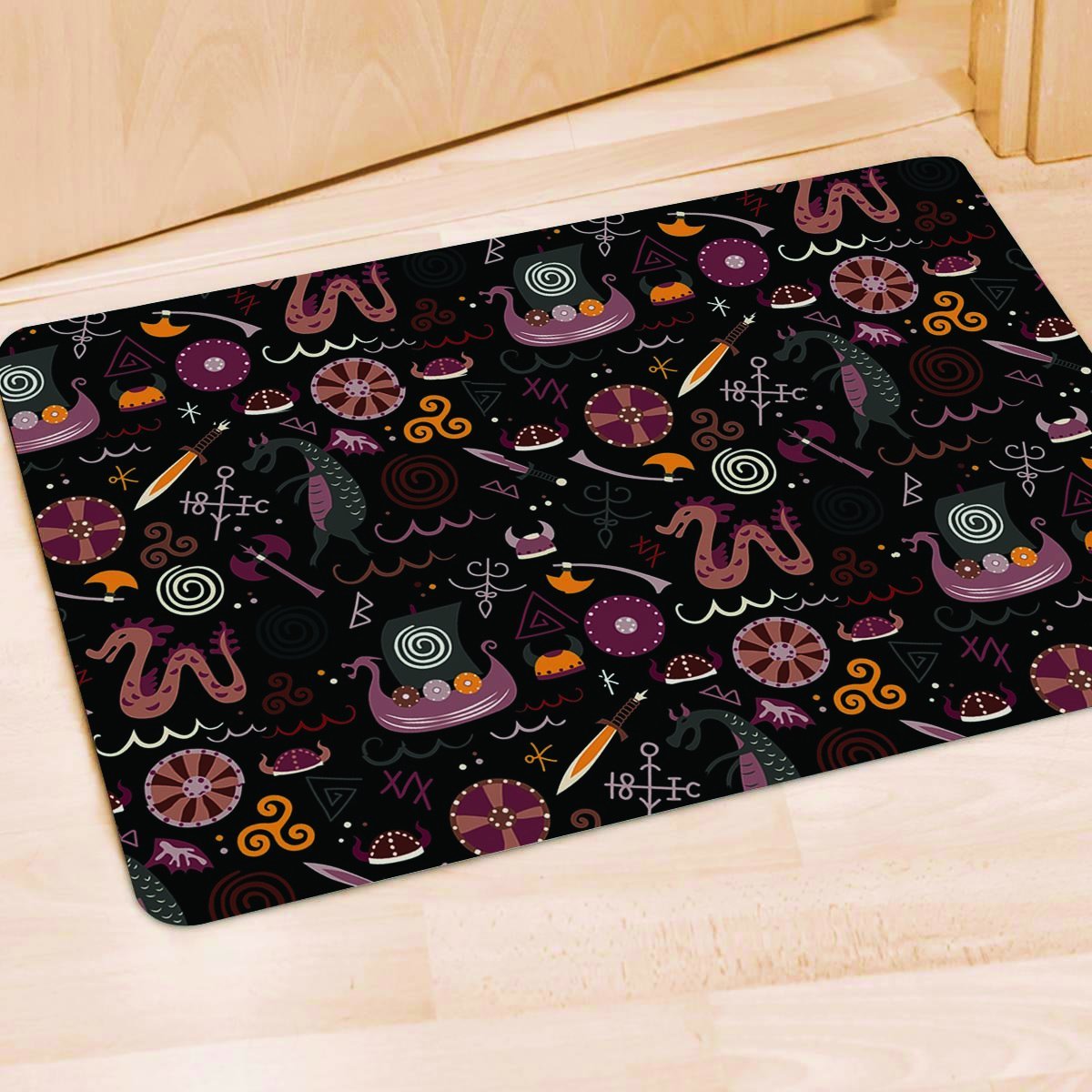 Viking Valhalla Cartoon Door Mat-grizzshop