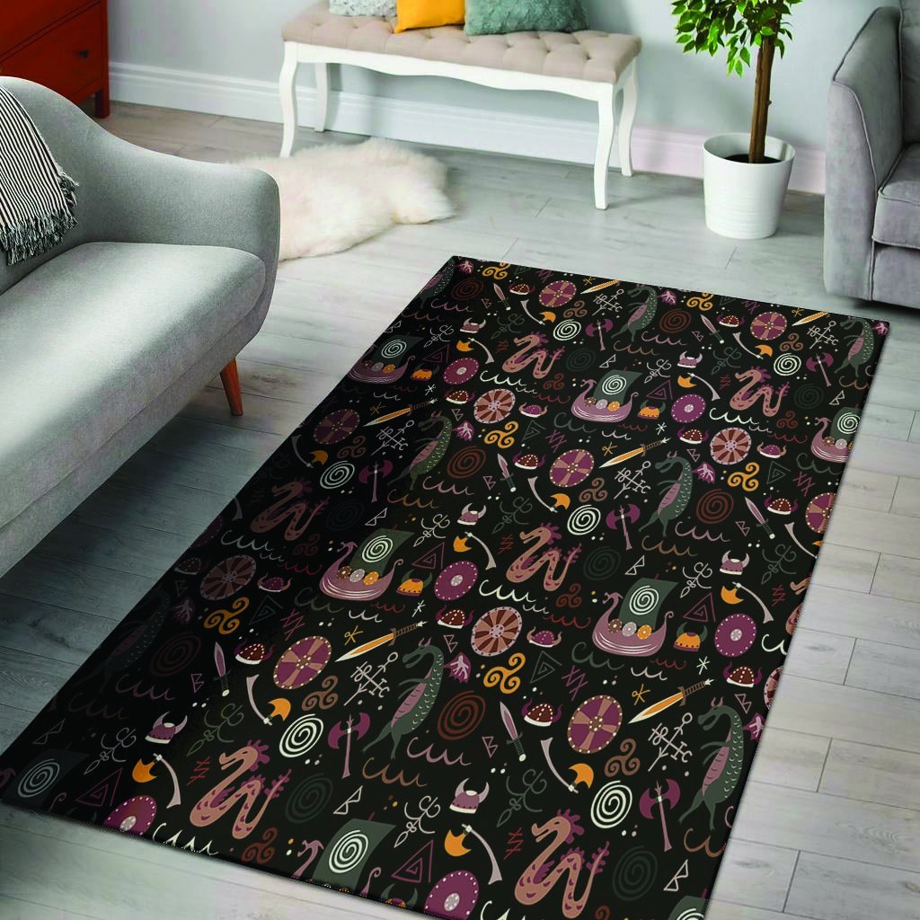 Viking Valhalla Cartoon Floor Mat-grizzshop