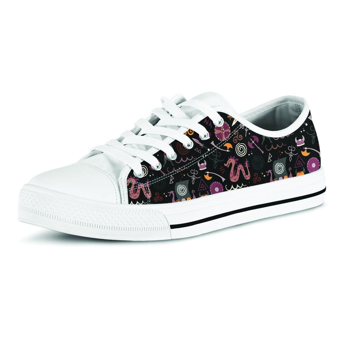 Viking Valhalla Cartoon Men's Low Top Shoes-grizzshop