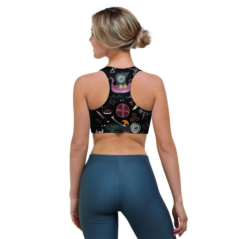 Viking Valhalla Cartoon Sports Bra-grizzshop