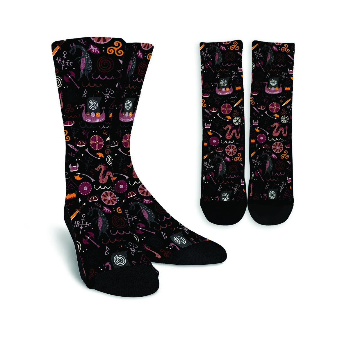 Viking Valhalla Cartoon Unisex Socks-grizzshop