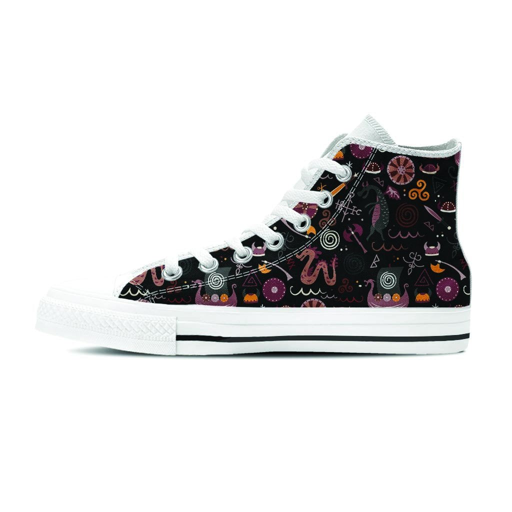 Viking Valhalla Cartoon Women's High Top Shoes-grizzshop