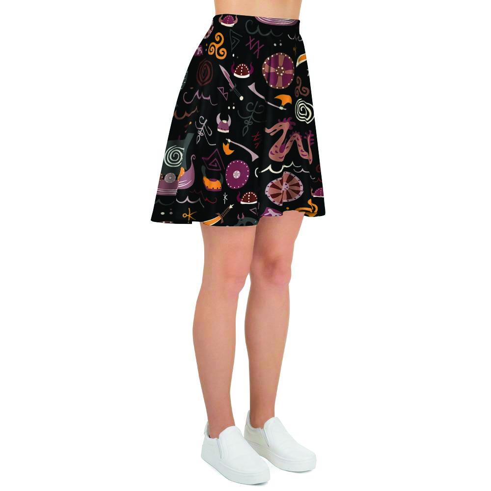 Viking Valhalla Cartoon Women's Skirt-grizzshop