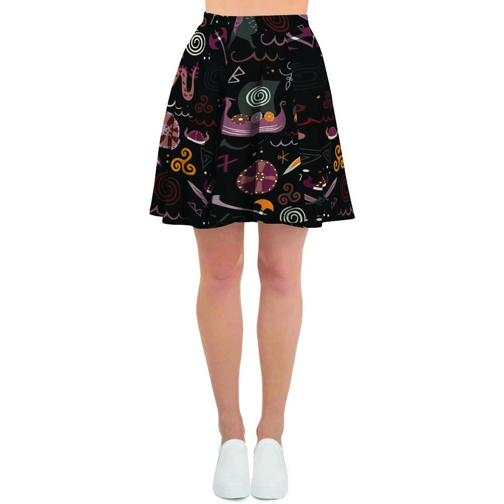 Viking Valhalla Cartoon Women's Skirt-grizzshop