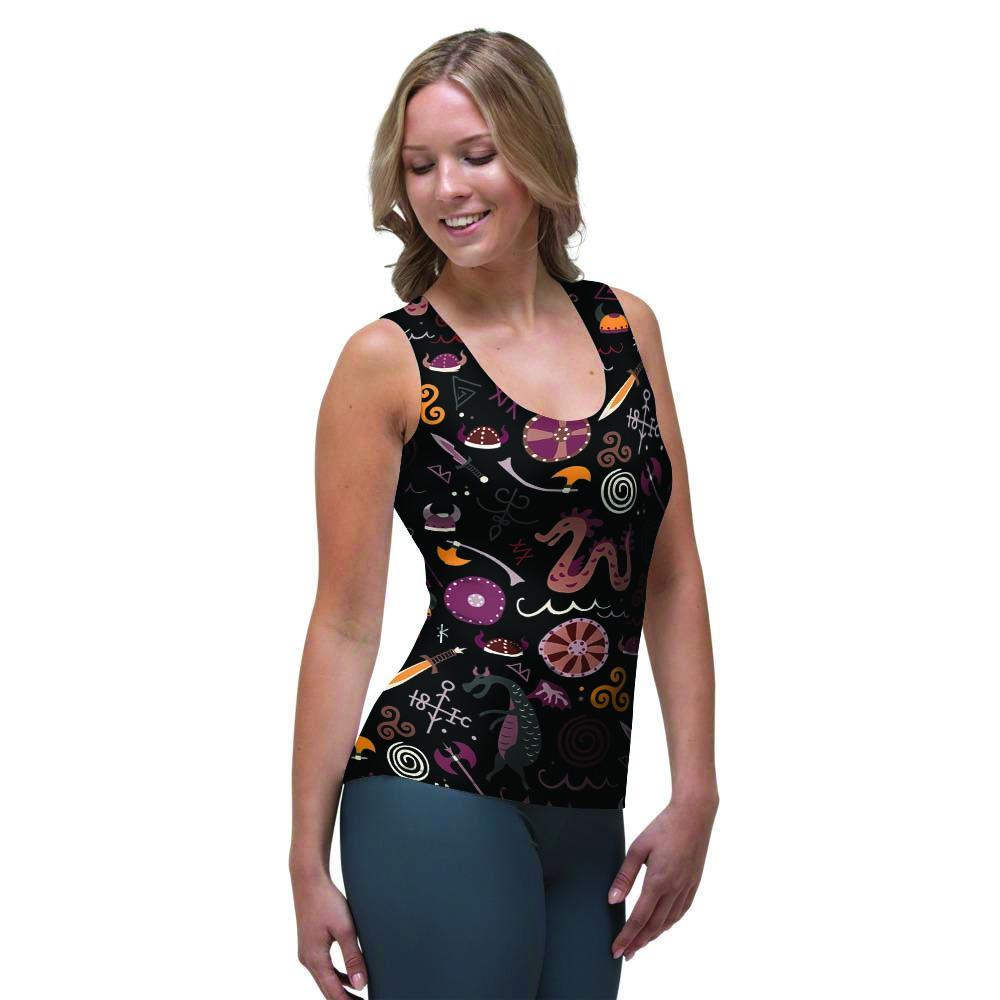 Viking Valhalla Cartoon Women's Tank Top-grizzshop
