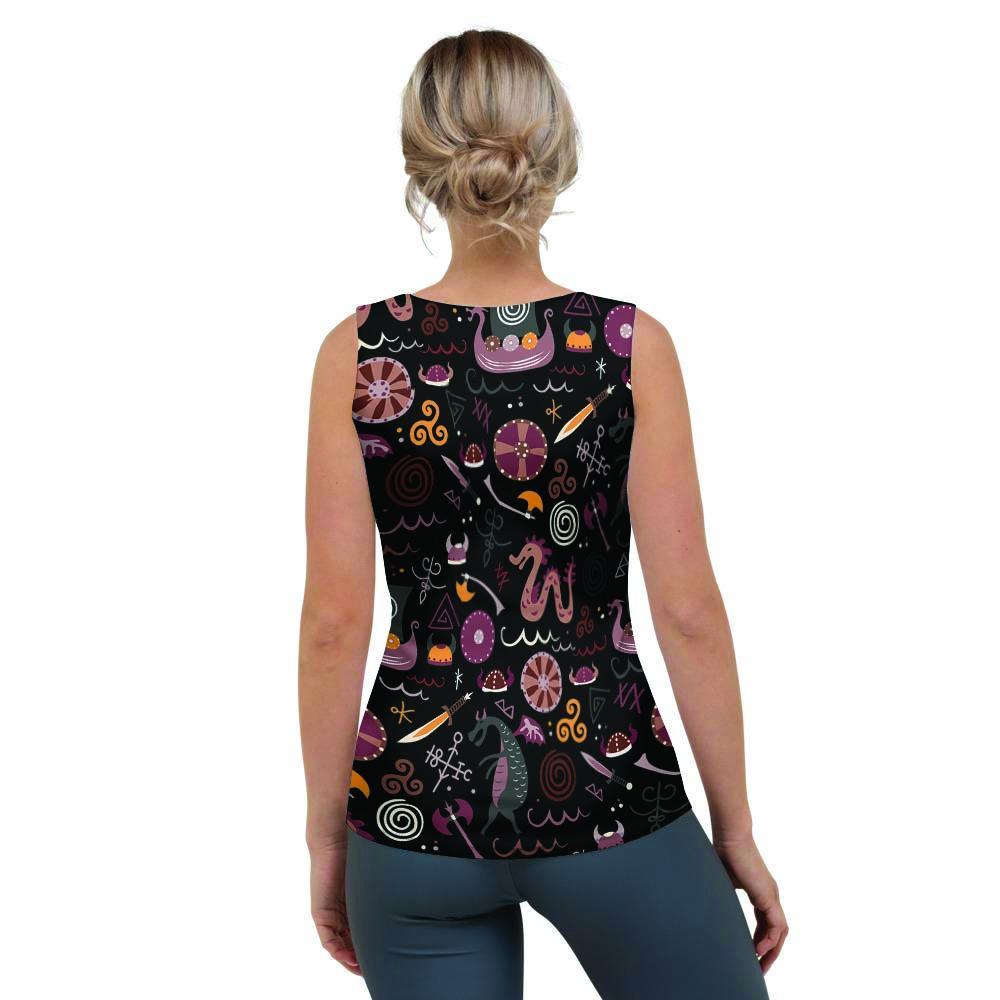 Viking Valhalla Cartoon Women's Tank Top-grizzshop