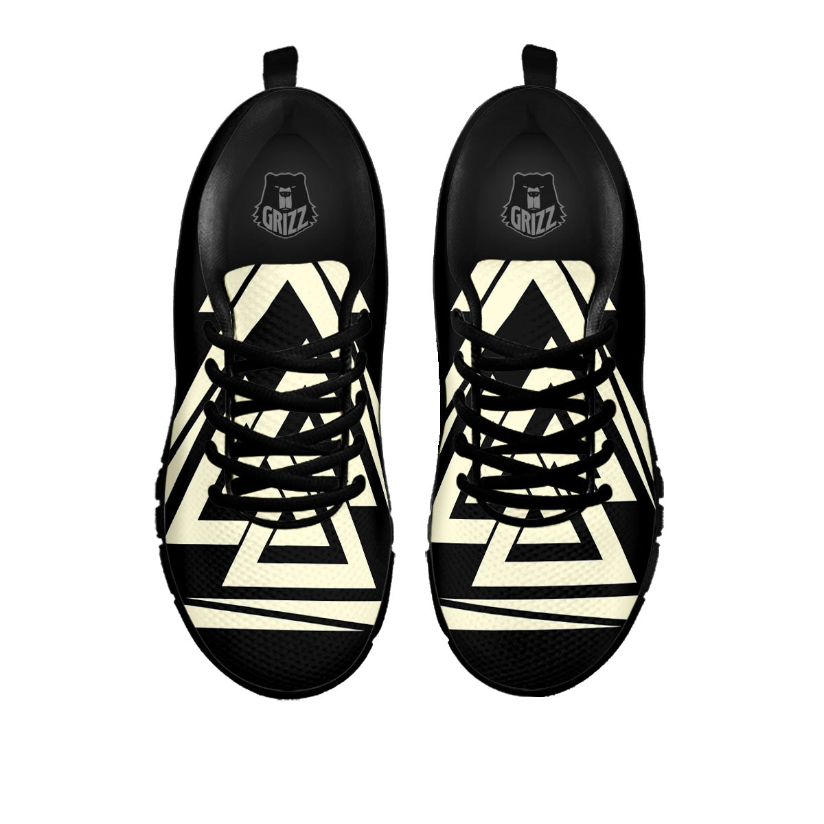 Viking Valknut Scandinavian Symbol Print Black Sneaker-grizzshop