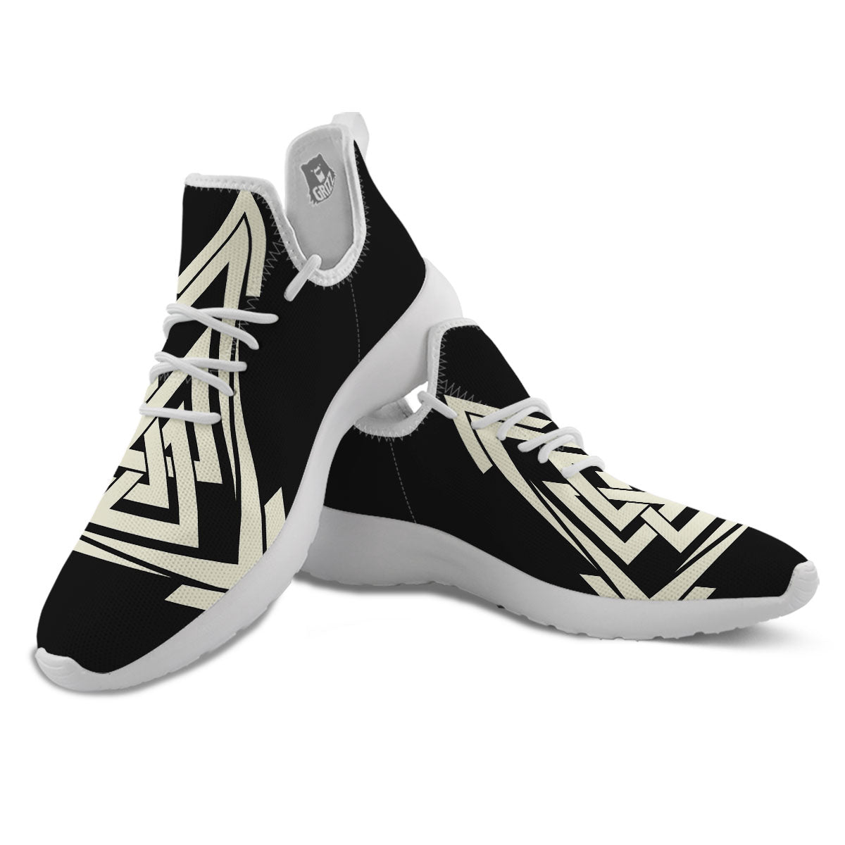 Viking Valknut Scandinavian Symbol Print White Athletic Shoes-grizzshop