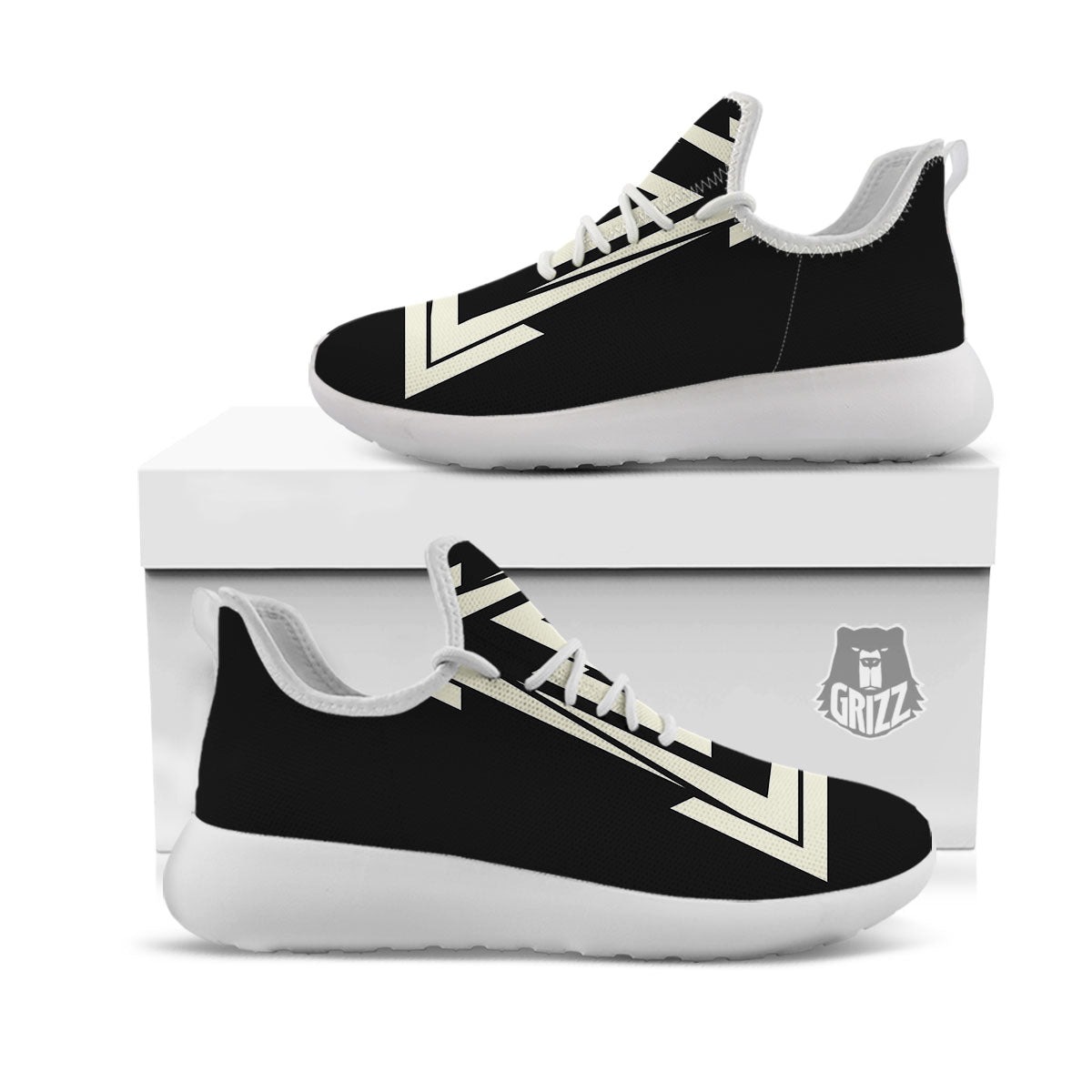 Viking Valknut Scandinavian Symbol Print White Athletic Shoes-grizzshop