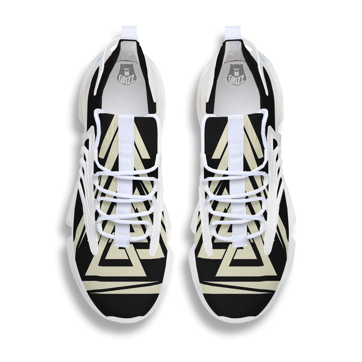 Viking Valknut Scandinavian Symbol Print White Gym Shoes-grizzshop