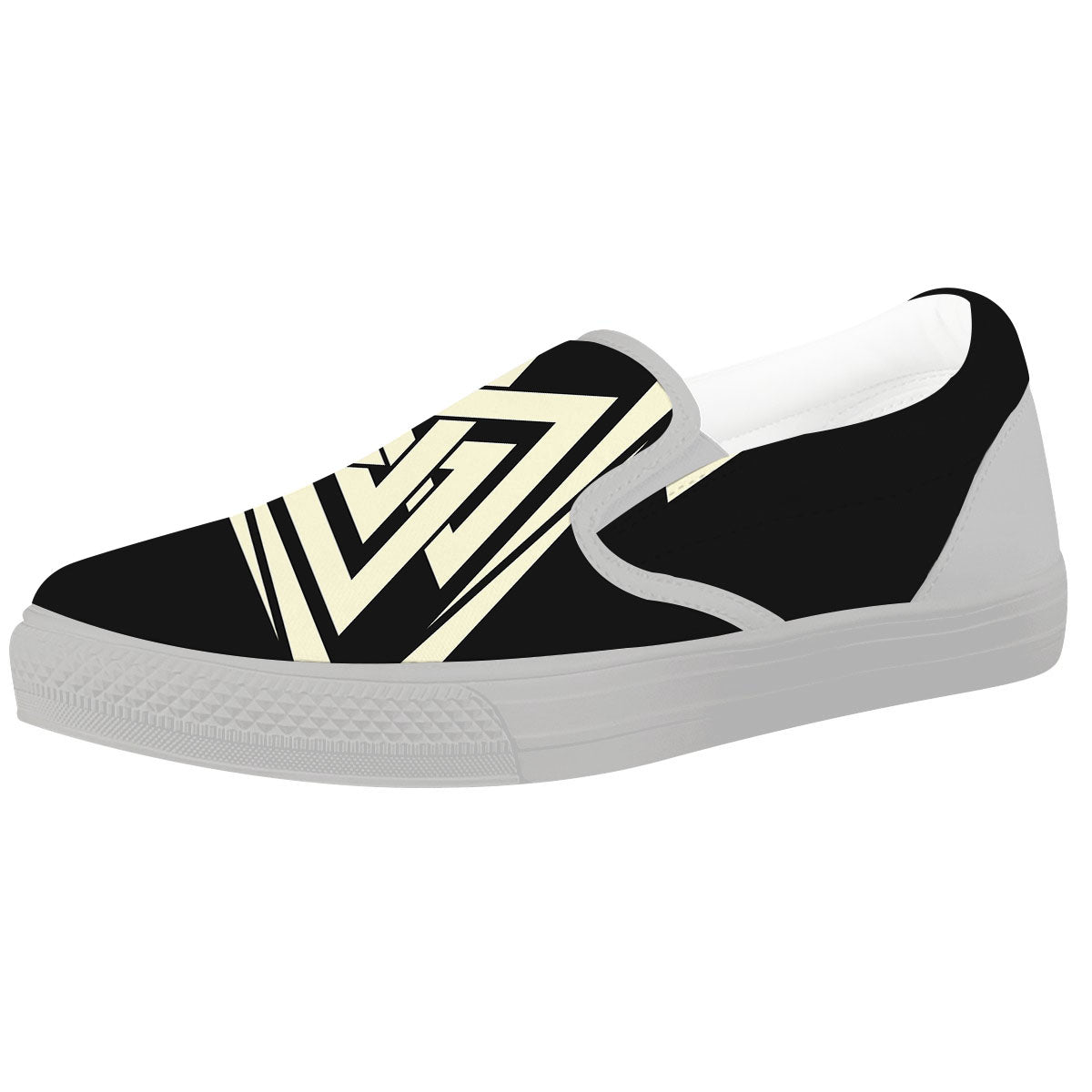 Viking Valknut Scandinavian Symbol Print White Slip On Shoes-grizzshop
