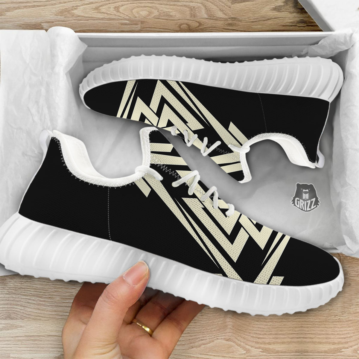 Viking Valknut Scandinavian Symbol Print White Walking Shoes-grizzshop