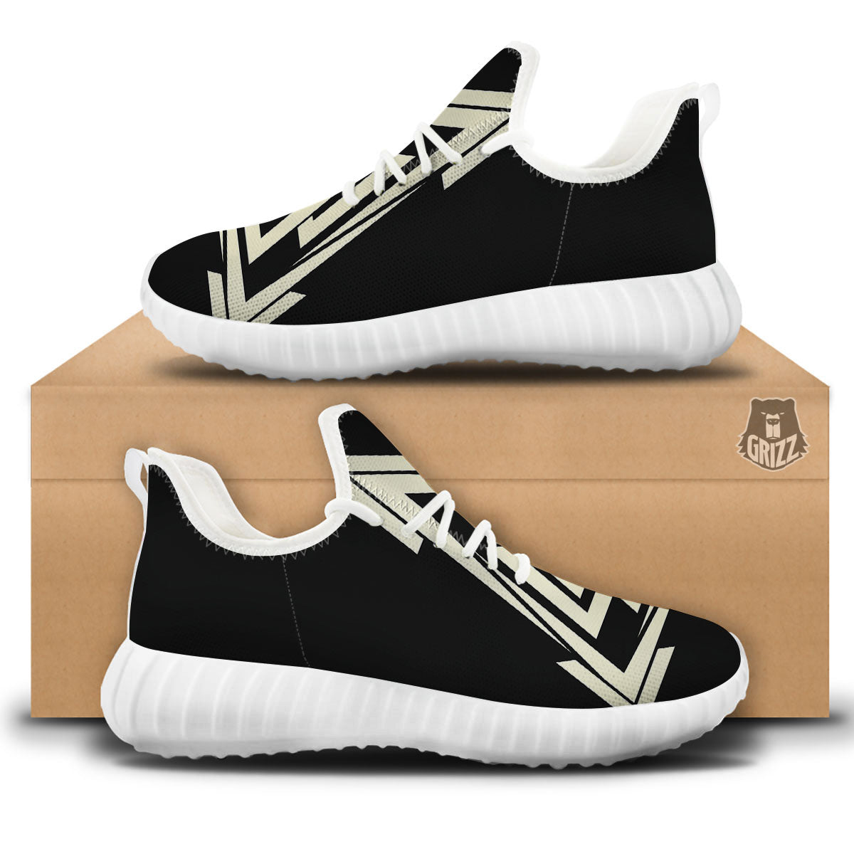 Viking Valknut Scandinavian Symbol Print White Walking Shoes-grizzshop