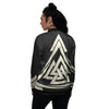 Viking Valknut Scandinavian Symbol Print Women's Bomber Jacket-grizzshop