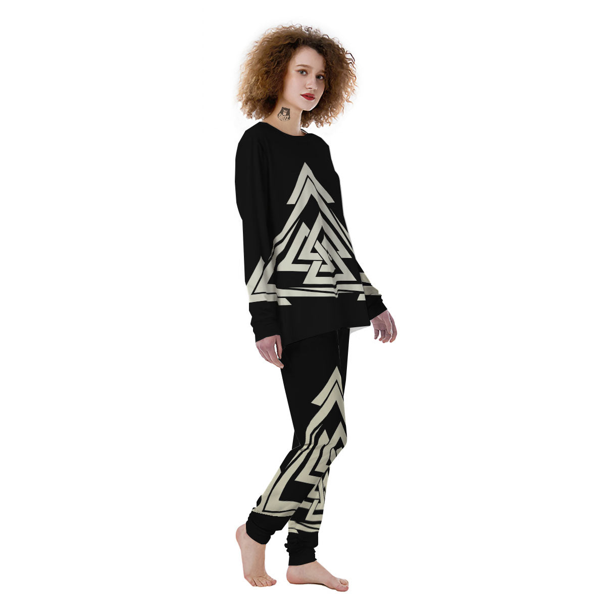 Viking Valknut Scandinavian Symbol Print Women's Pajamas-grizzshop