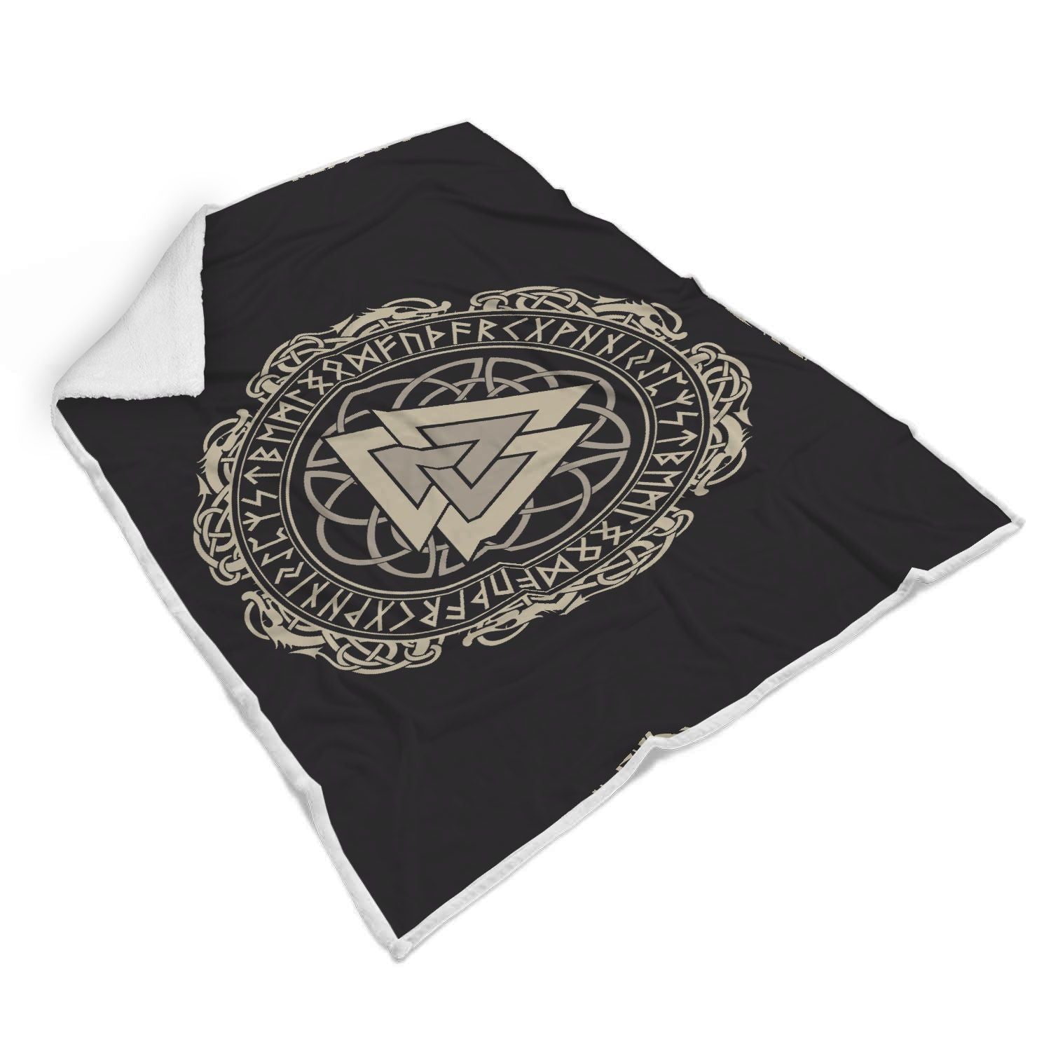 Viking Walknut Symbol Print Throw Blanket-grizzshop