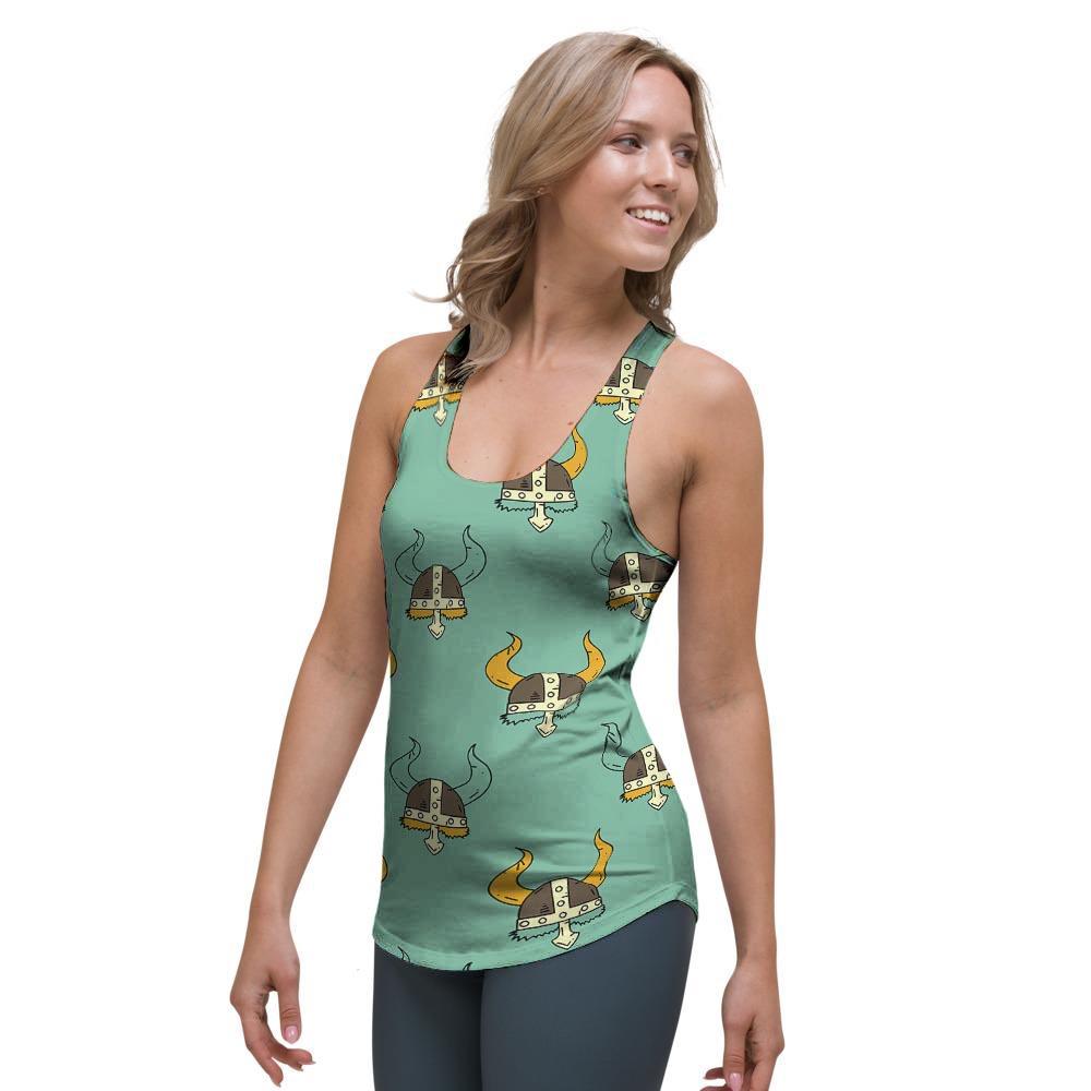 Viking Helmet Women's Racerback Tank Top-grizzshop