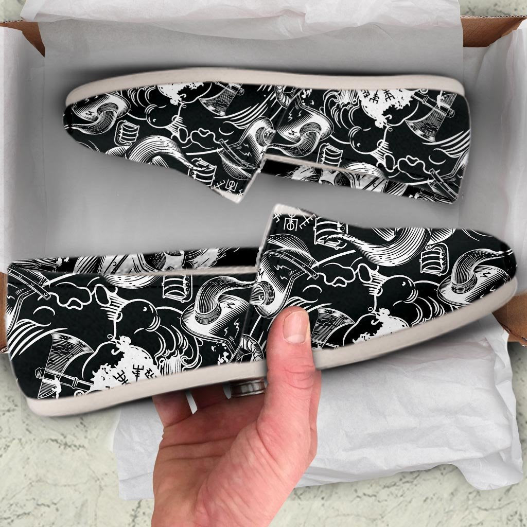 Viking Skull Canvas Shoes-grizzshop