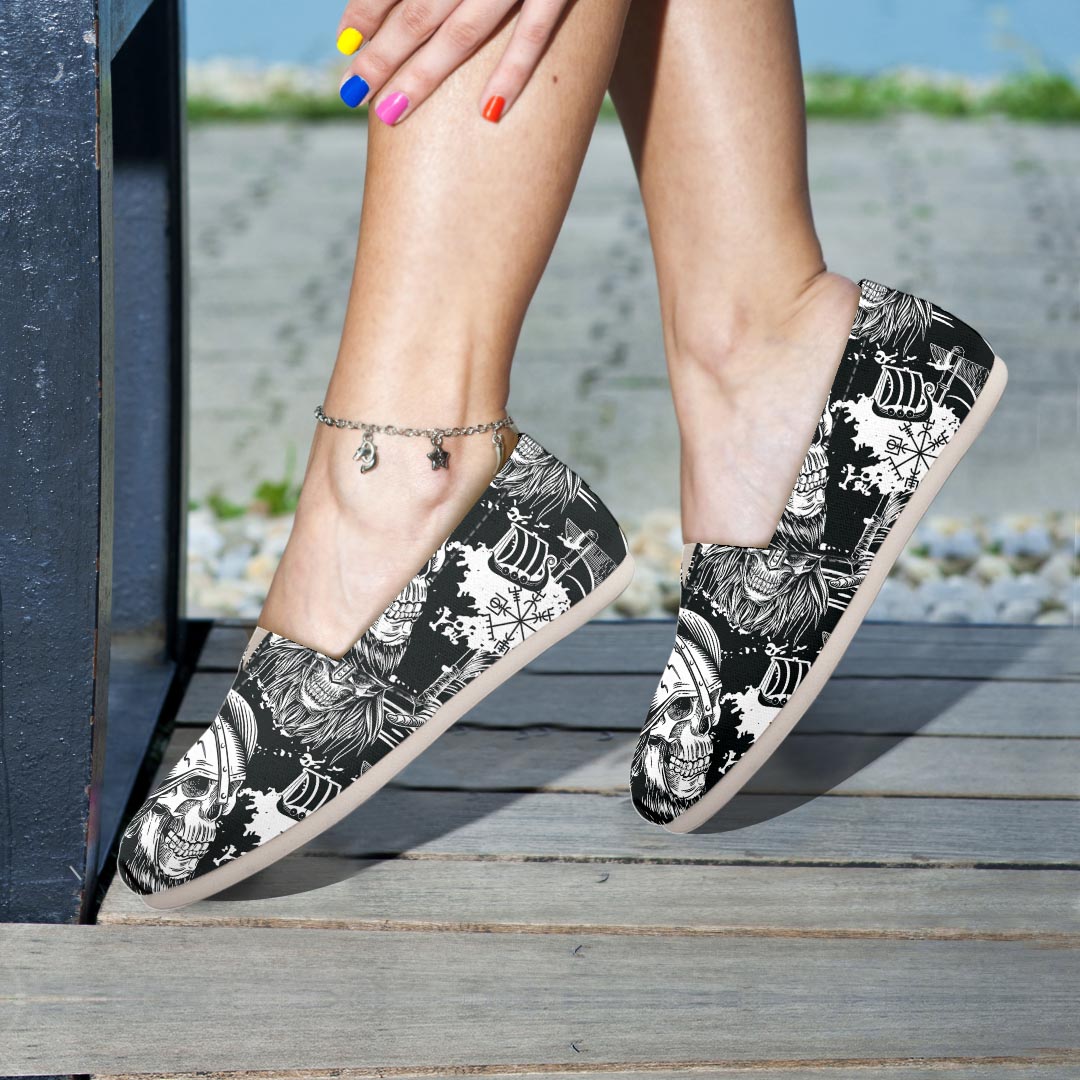 Viking Skull Canvas Shoes-grizzshop