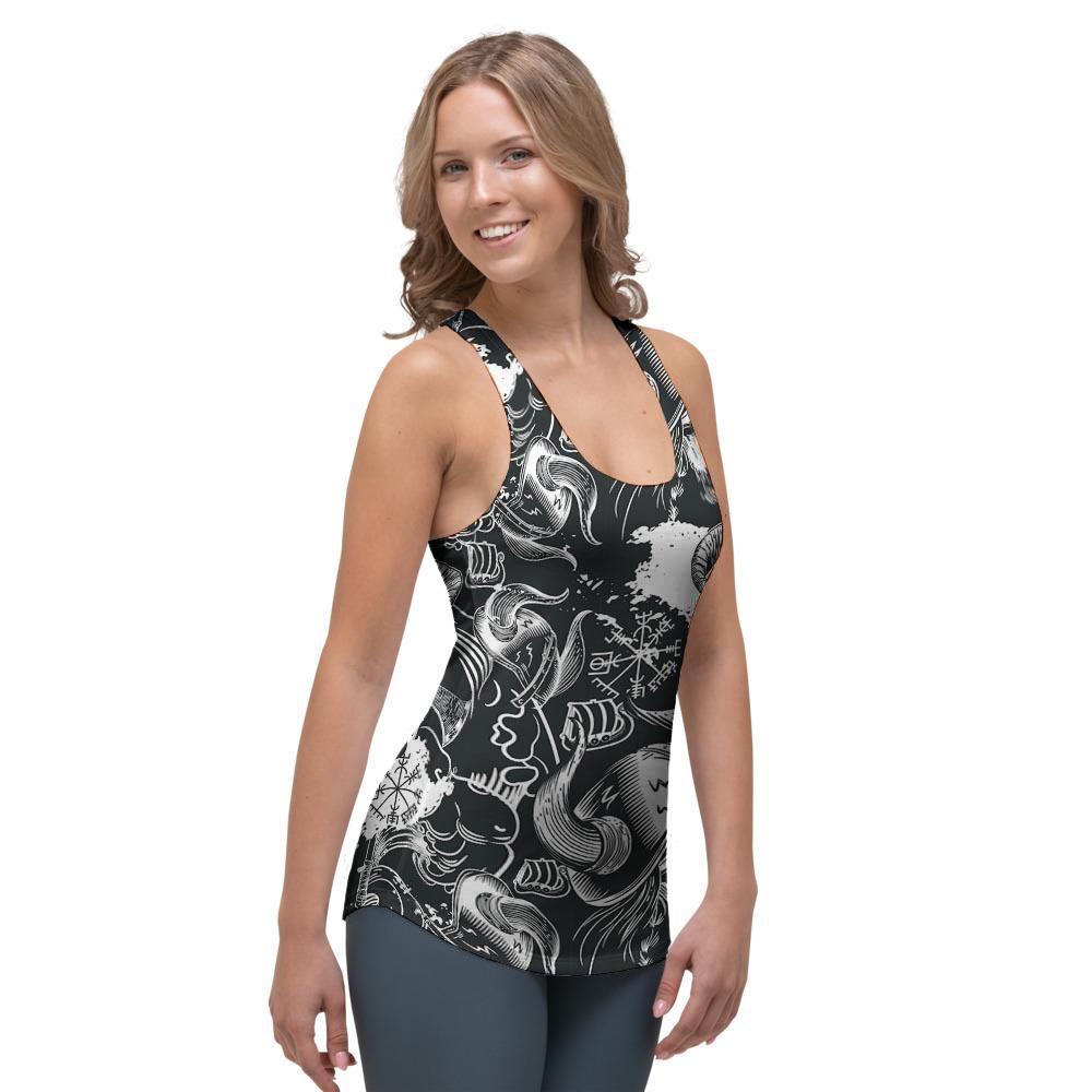 Viking Skull Women's Racerback Tank Top-grizzshop