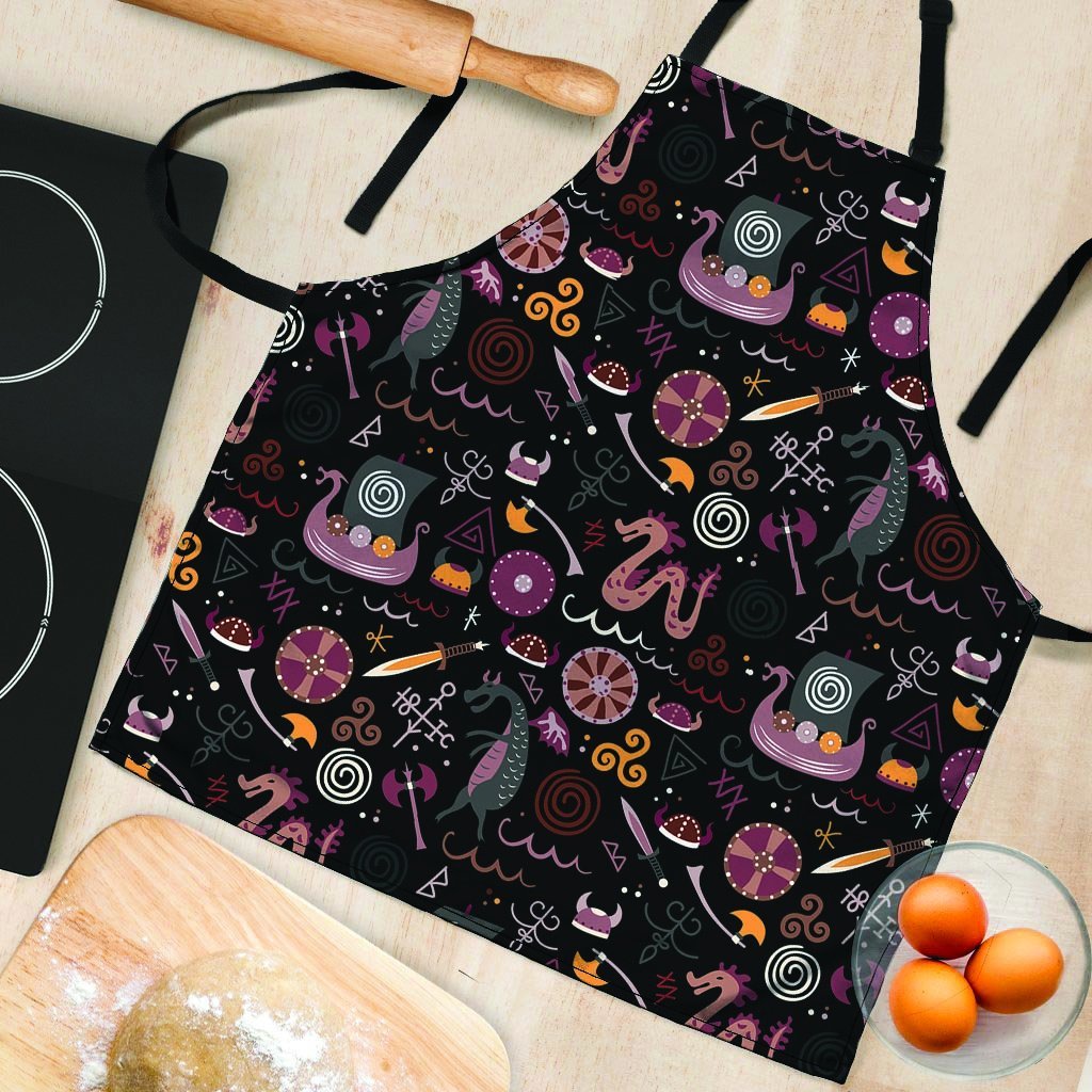 Viking Valhalla Cartoon Women's Apron-grizzshop