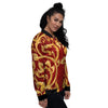 Vines Thai Winding Print Women's Bomber Jacket-grizzshop