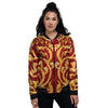 Vines Thai Winding Print Women's Bomber Jacket-grizzshop