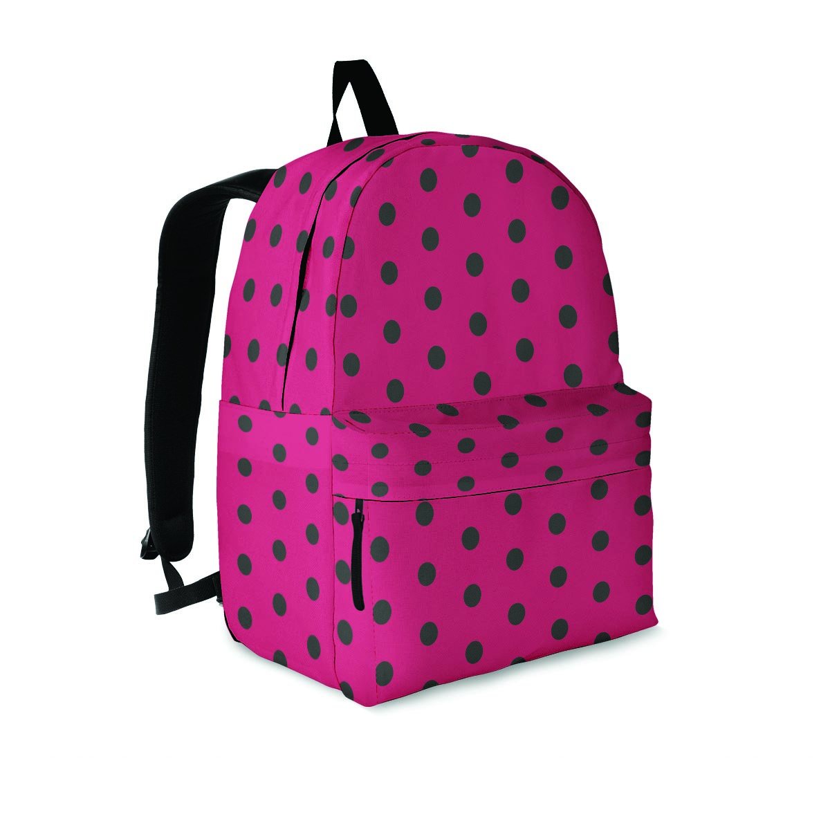 Vintage Black And Pink Tiny Polka Dot Backpack-grizzshop