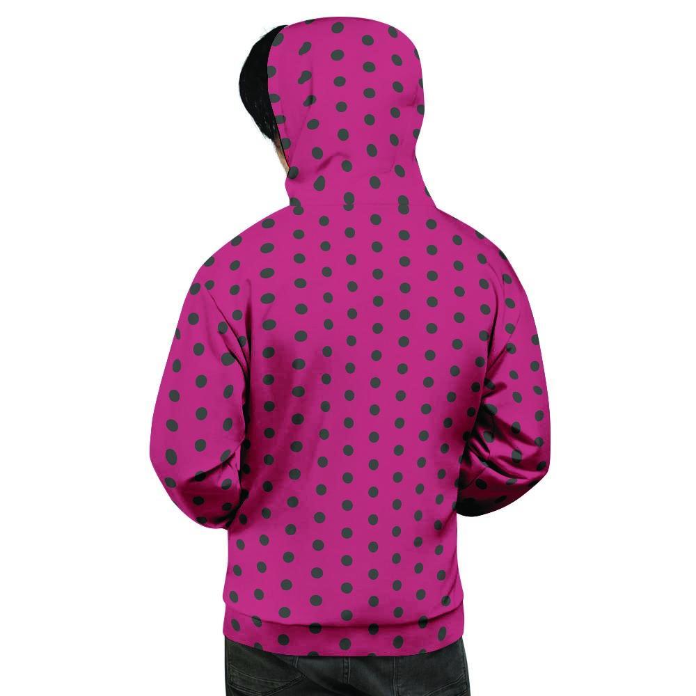 Vintage Black And Pink Tiny Polka Dot Men's Hoodie-grizzshop