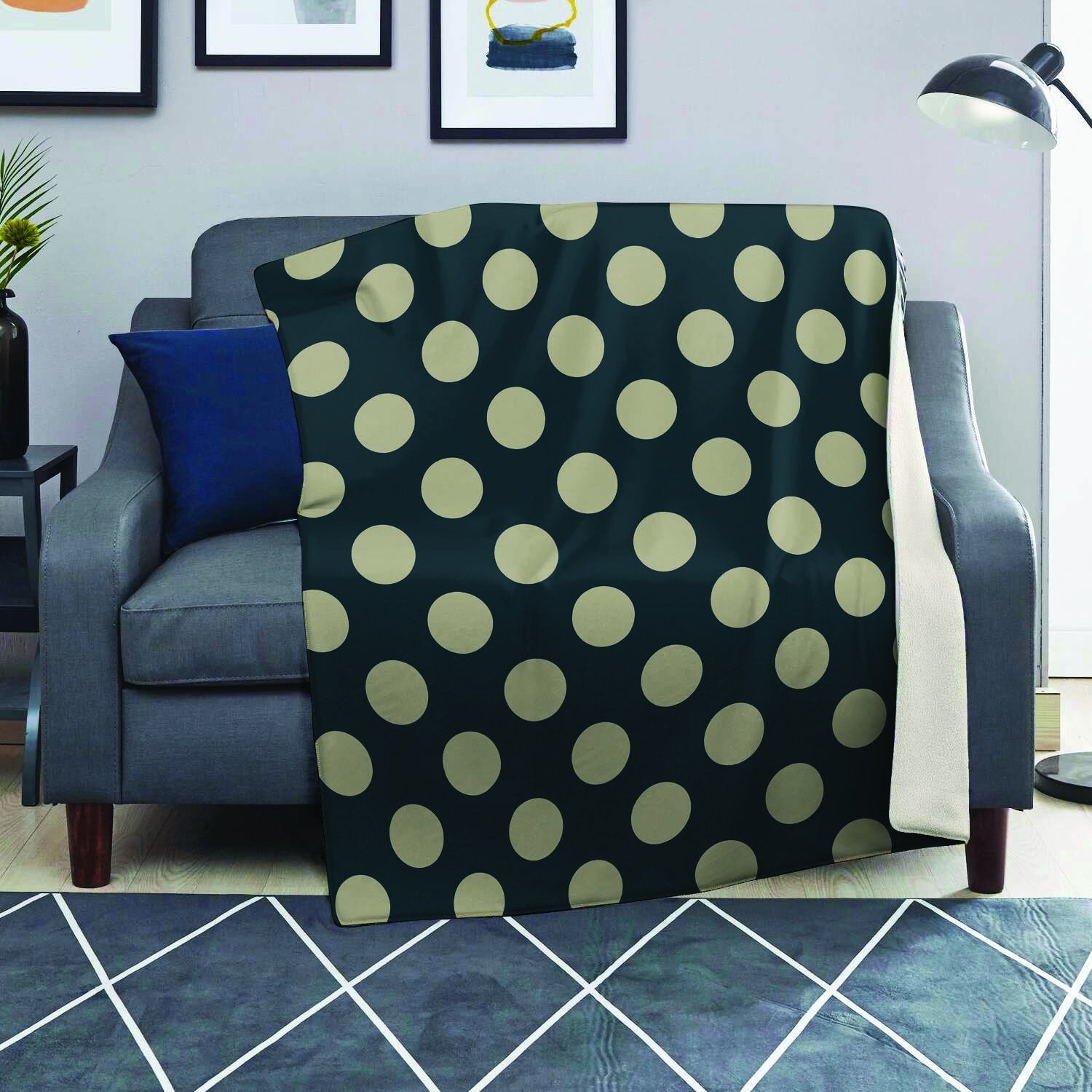 Vintage Black Polka Dot Blanket-grizzshop