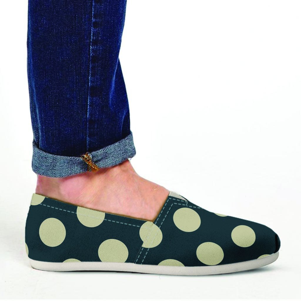 Vintage Black Polka Dot Canvas Shoes-grizzshop