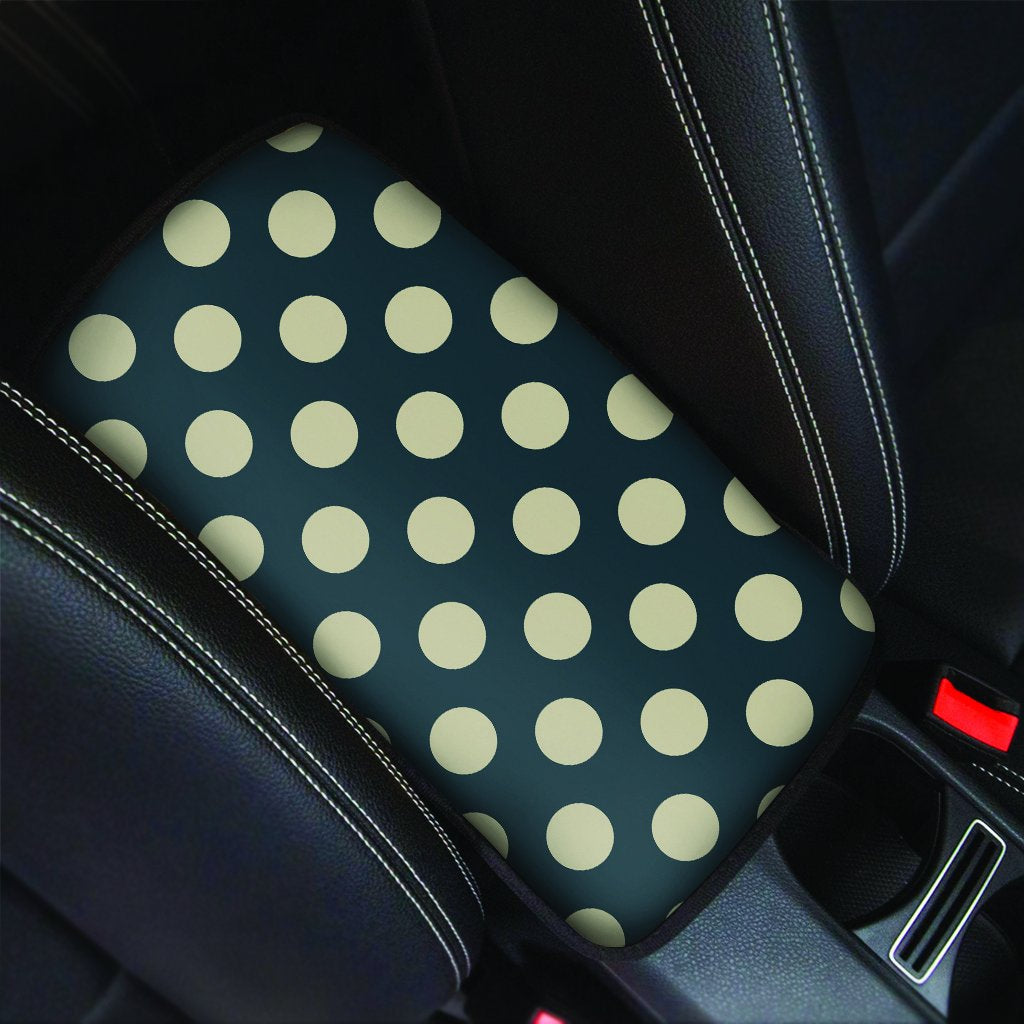 Vintage Black Polka Dot Car Console Cover-grizzshop
