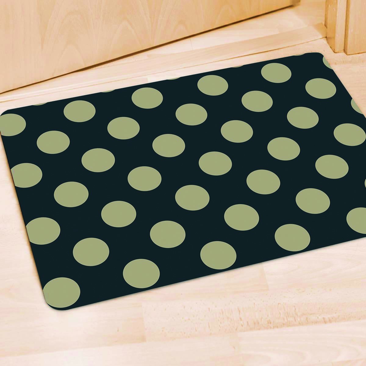 Vintage Black Polka Dot Door Mat-grizzshop