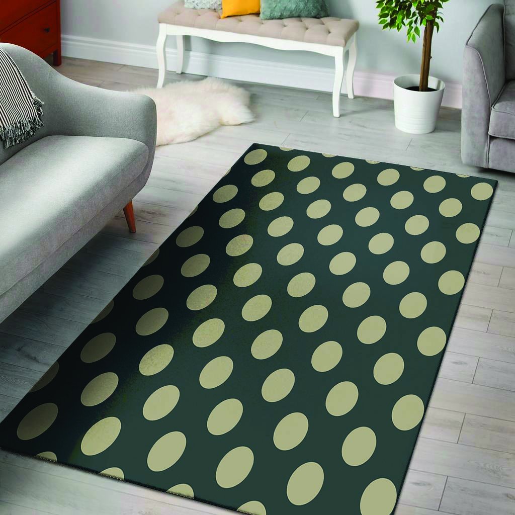 Vintage Black Polka Dot Floor Mat-grizzshop