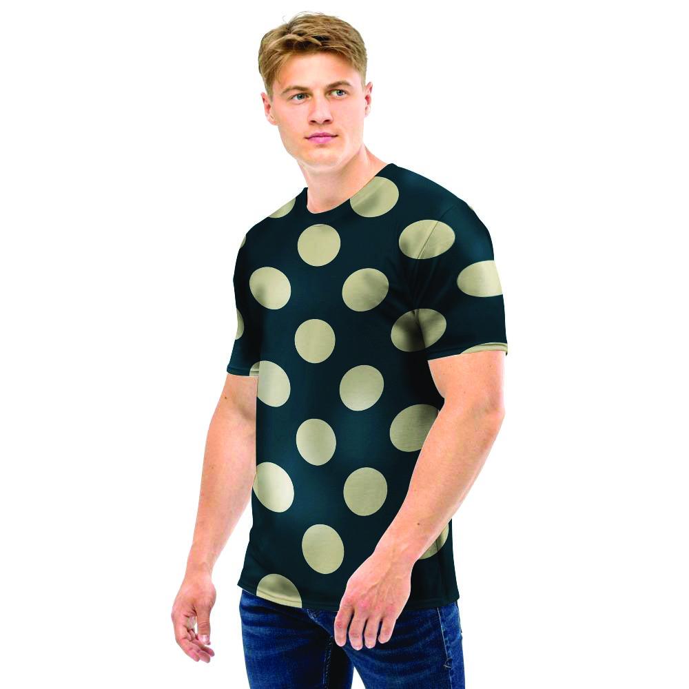 Vintage Black Polka Dot Men T Shirt-grizzshop