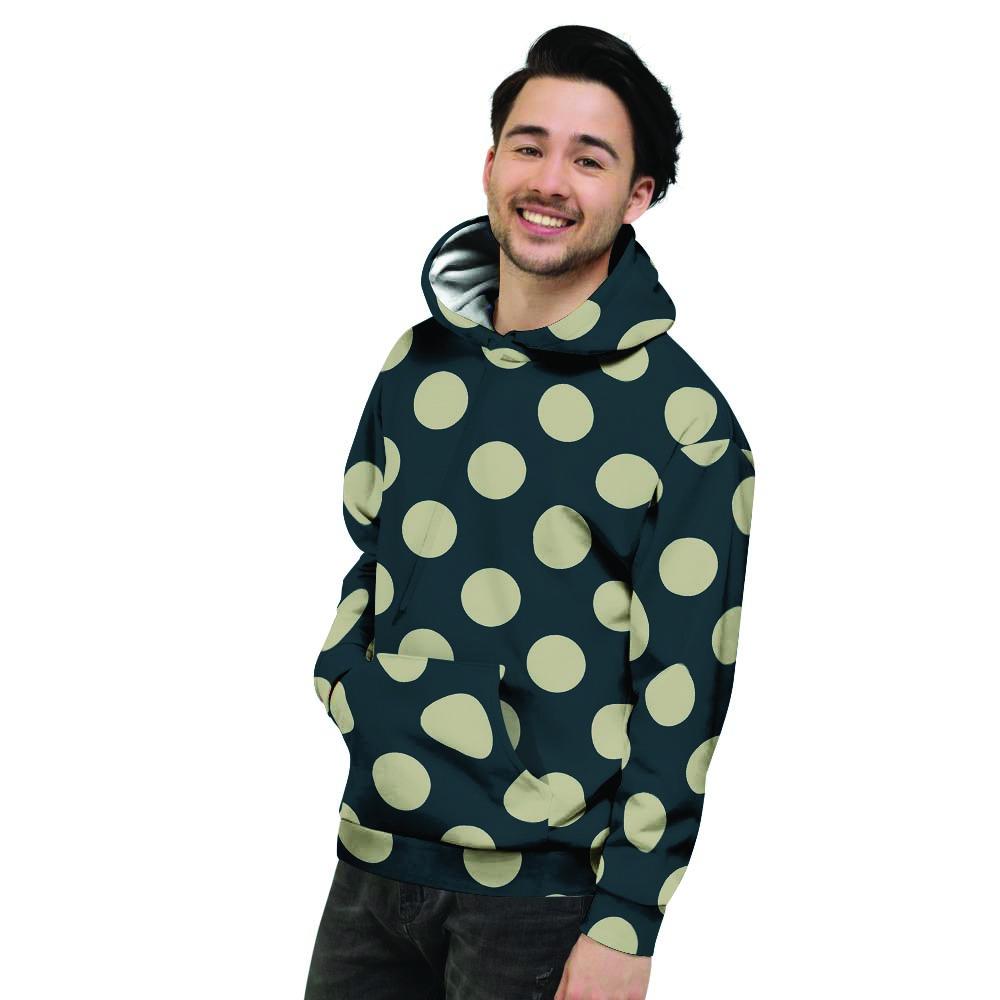 Vintage Black Polka Dot Men's Hoodie-grizzshop