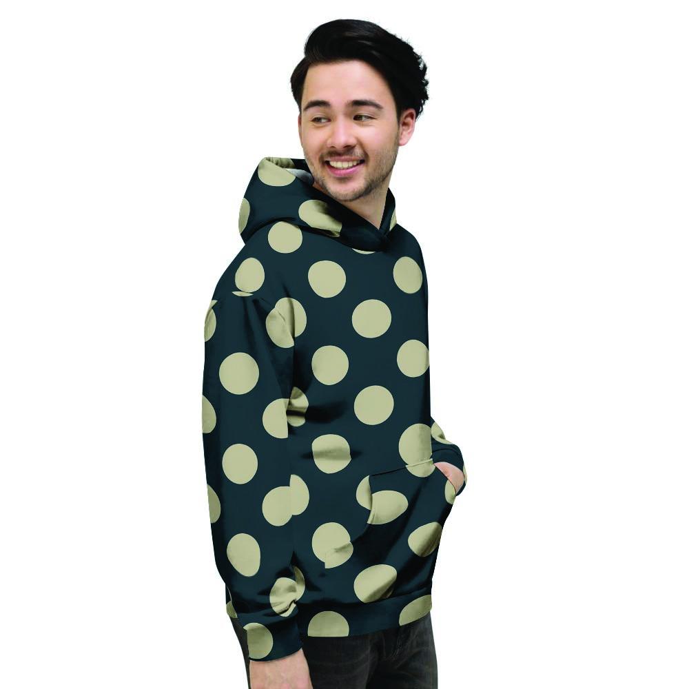 Vintage Black Polka Dot Men's Hoodie-grizzshop