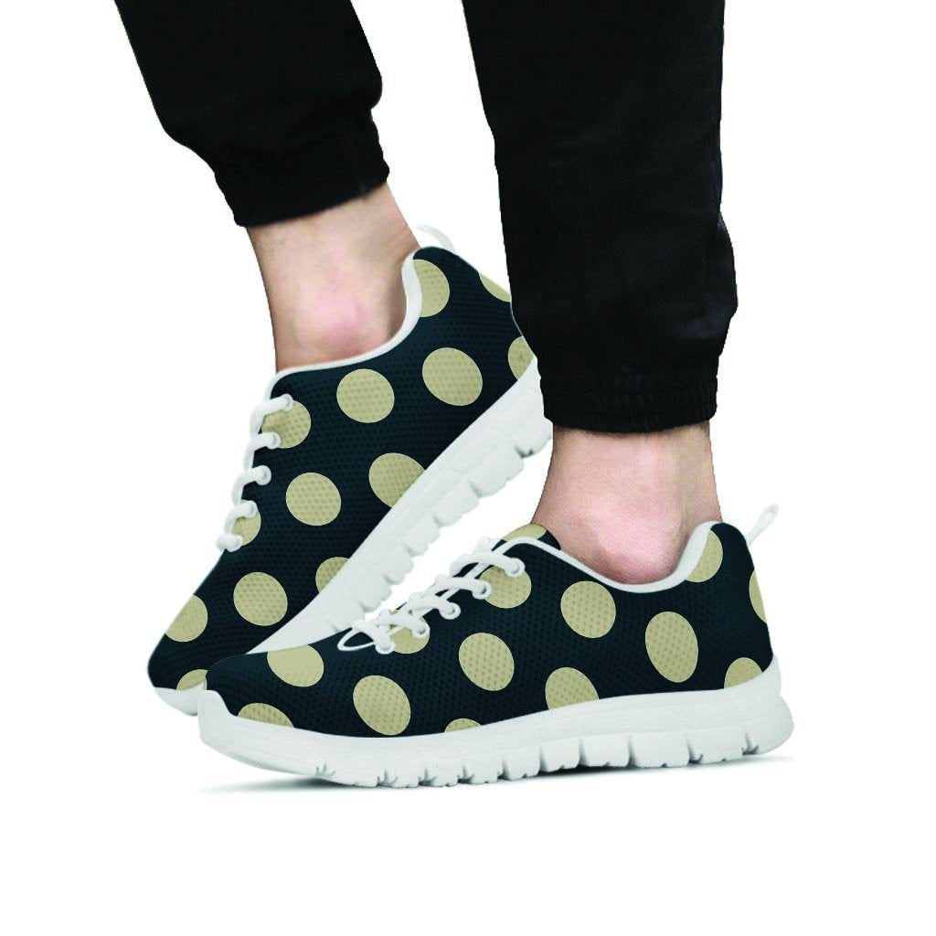 Vintage Black Polka Dot Men's Sneakers-grizzshop