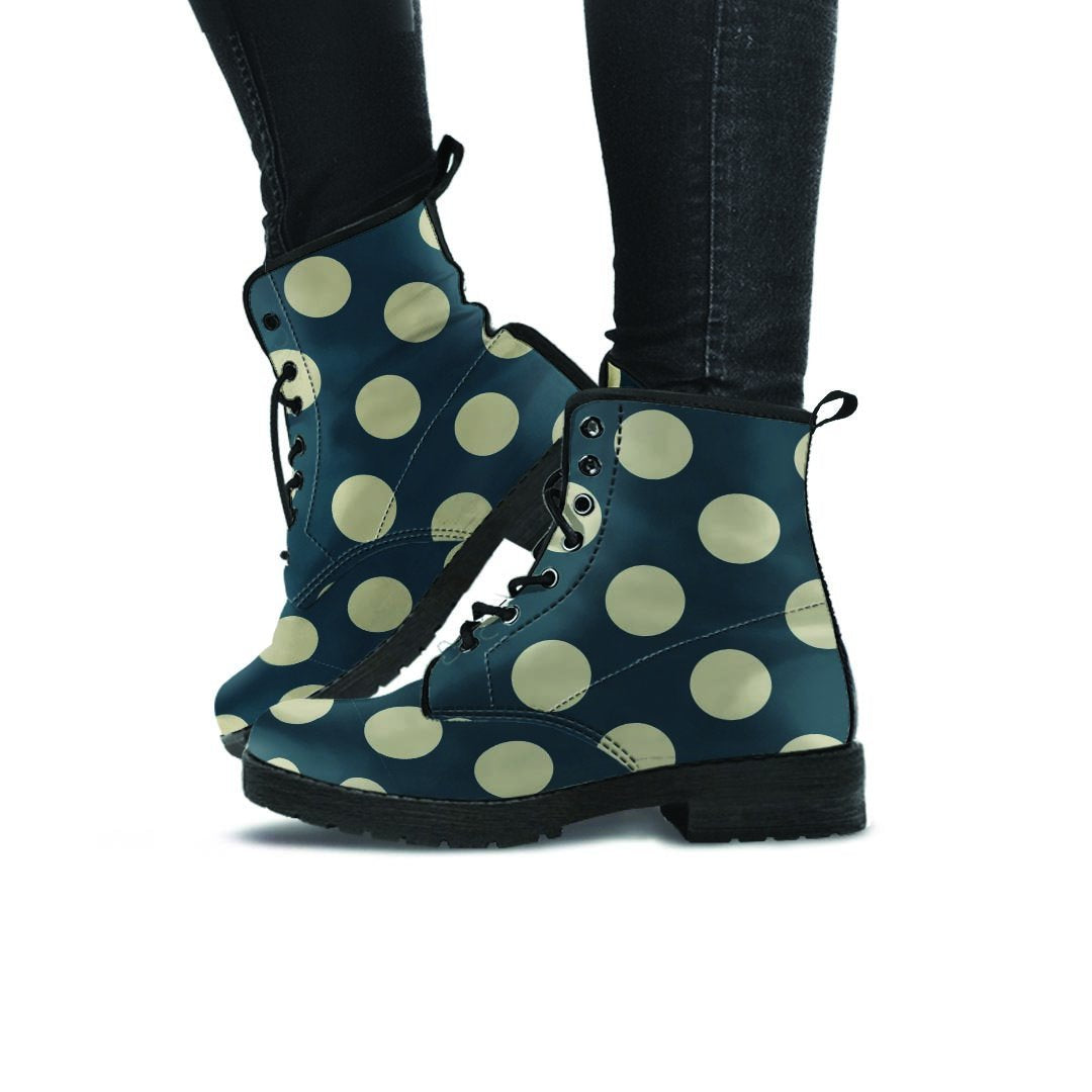 Vintage Black Polka Dot Women's Boots-grizzshop